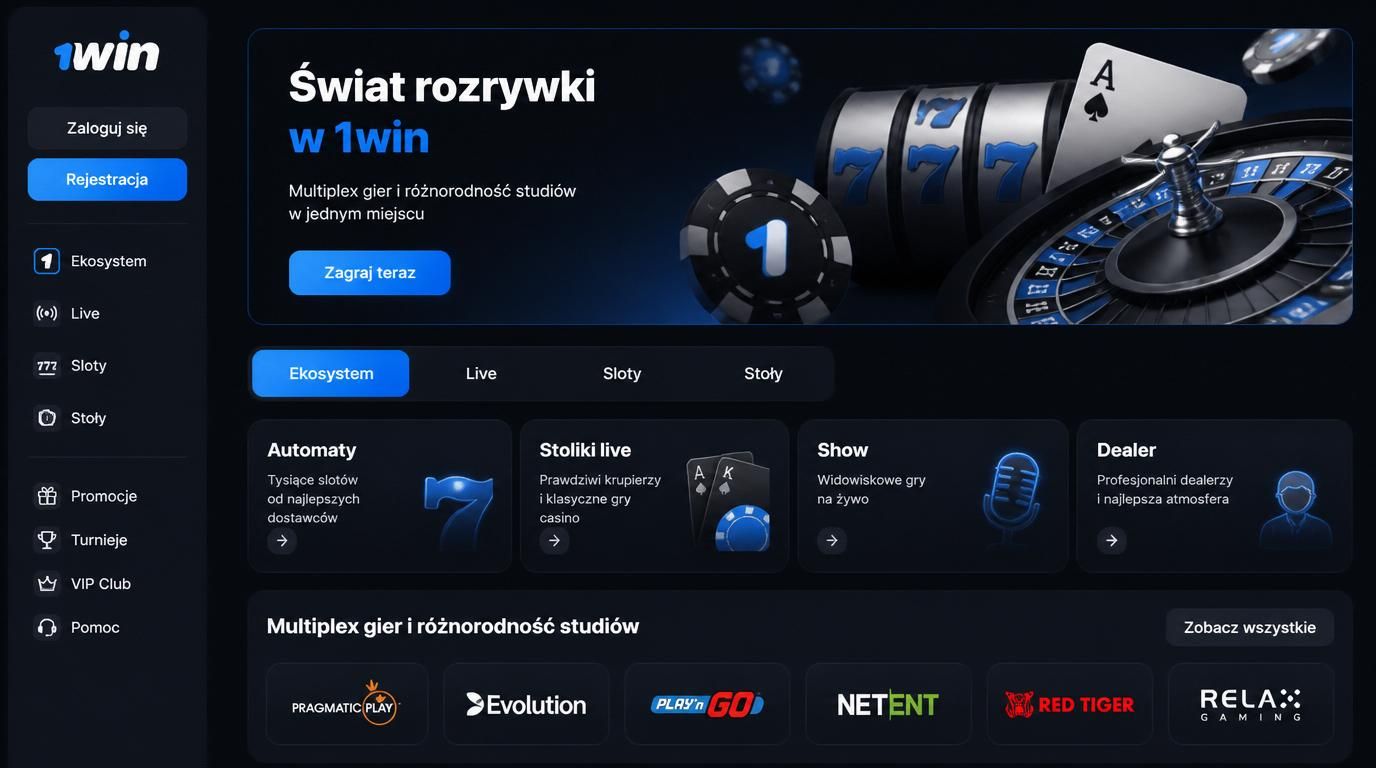 Połączenie slotów i stołów live w jednym interfejsie